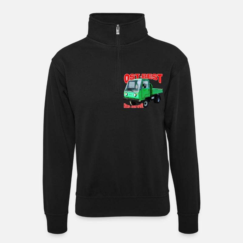 Multicar M25 bunt - Unisex Pullover mit Zip-Kragen - Schwarz