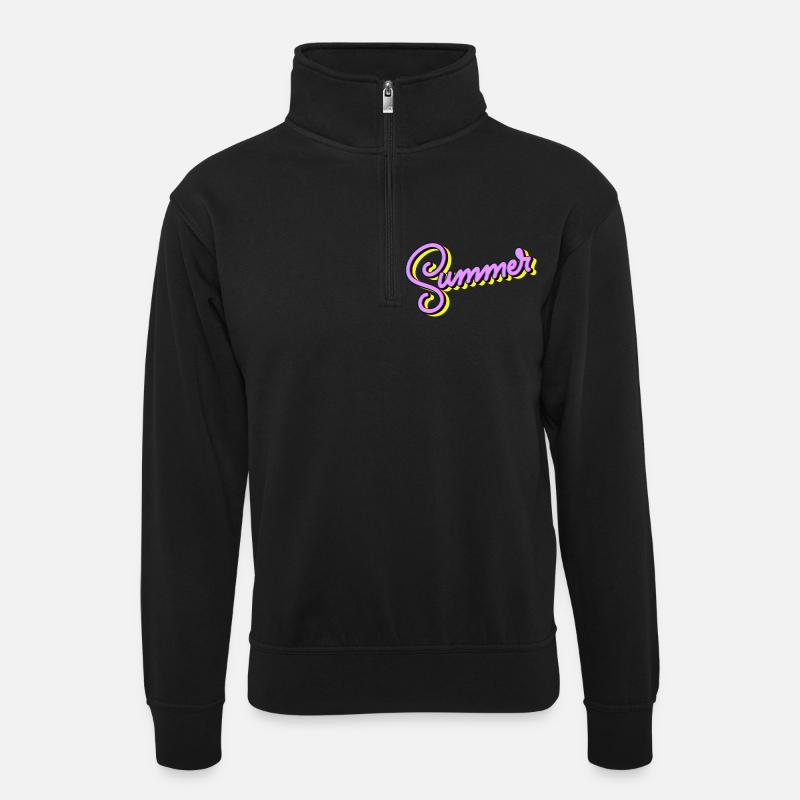 Summer - Unisex Pullover mit Zip-Kragen - Schwarz