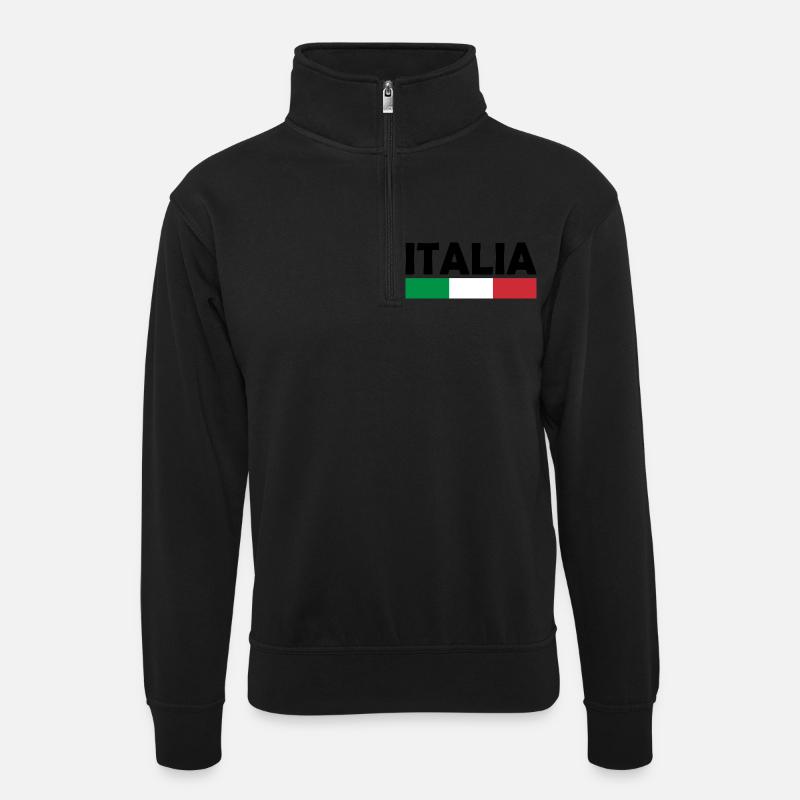 Italien flagge - Unisex Pullover mit Zip-Kragen - Schwarz