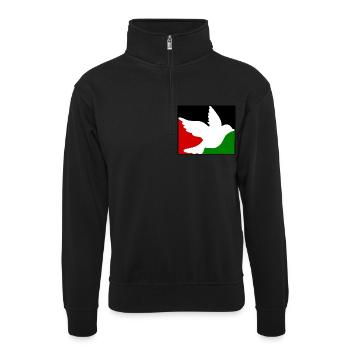 Free palestine - Sweat col montant zippé unisexe - noir - Devant