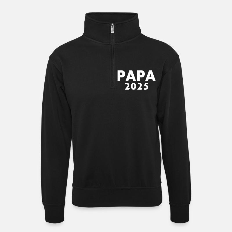Papa 2025 - Unisex sweater with zip collar - black
