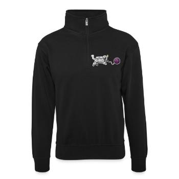 Chat astronaute - Sweat col montant zippé unisexe - noir - Devant
