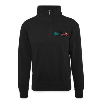 Truck - Unisex Pullover mit Zip-Kragen - Schwarz - Vorne