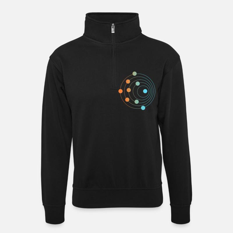 Doppler-Effekt - Unisex Pullover mit Zip-Kragen - Schwarz