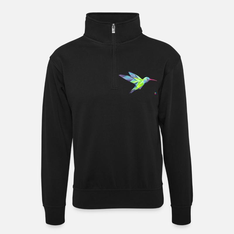 AD Geometric Hummingbird - Sweat col montant zippé unisexe - noir