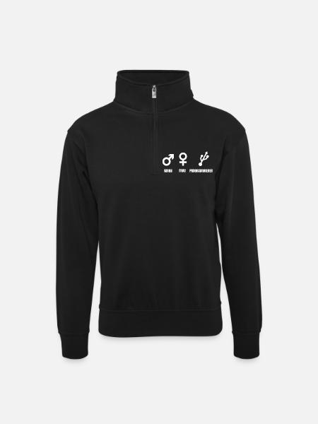 Programmierer - Unisex Pullover mit Zip-Kragen - Schwarz