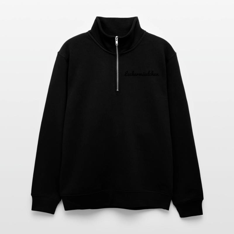 Unisex Pullover mit Zip-Kragen