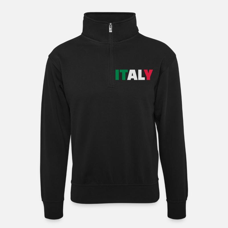 Italy - Sweat col montant zippé unisexe - noir