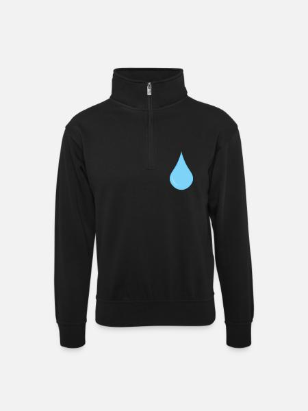 Raindrops icon rain drops - Unisex sweater with zip collar - black