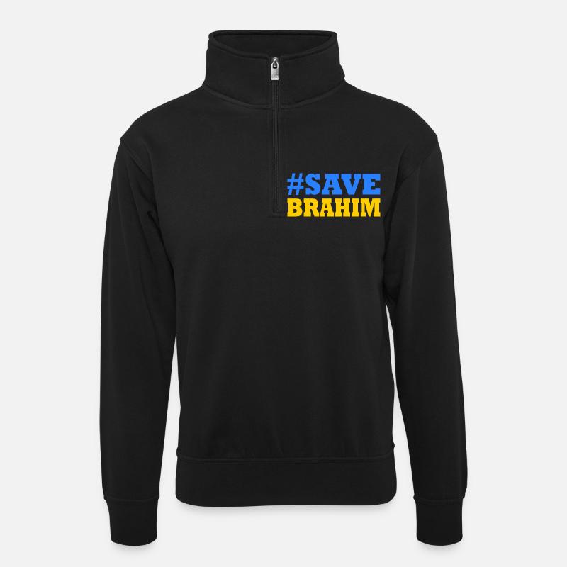 Save brahim - Sweat col montant zippé unisexe - noir