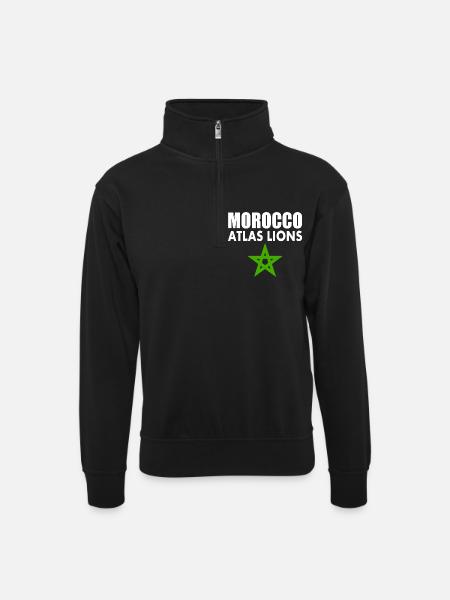 Morocco - Unisex sweater with zip collar - black