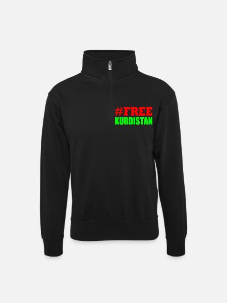 Free Kurdistan - Unisex sweater with zip collar - black