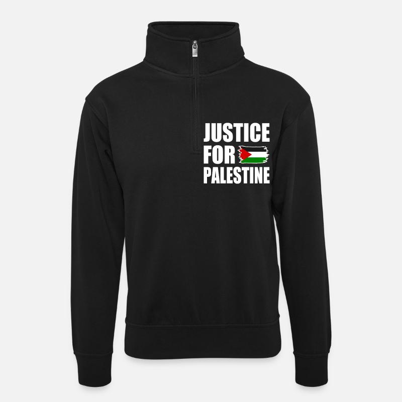 Justice for palestine - Unisex sweater with zip collar - black