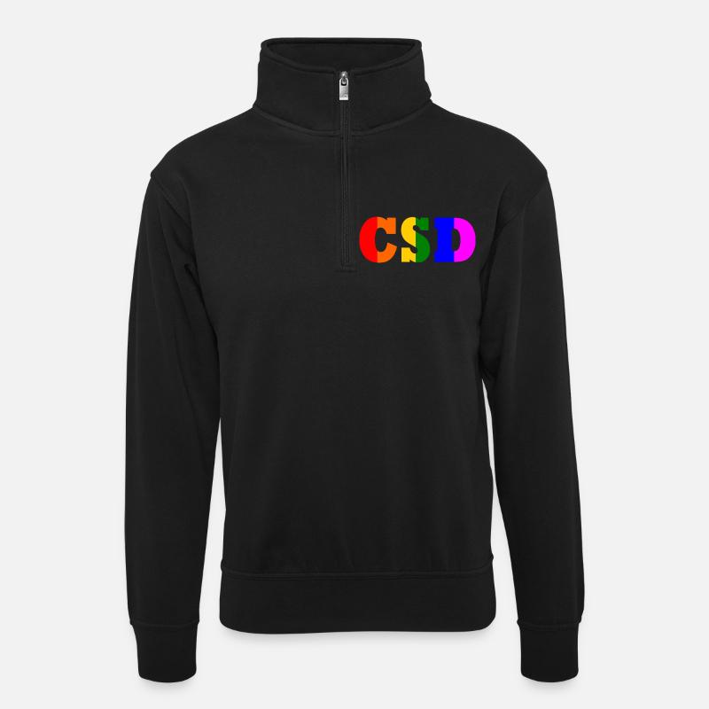 Csd - Unisex Pullover mit Zip-Kragen - Schwarz