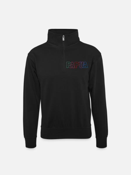 Papua Indonesia - Unisex sweater with zip collar - black