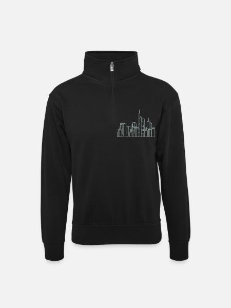 Frankfurt Skyline - Unisex sweater with zip collar - black