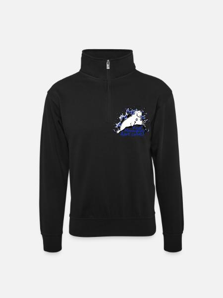 Manati Mermaid - mermaid manatee - Unisex sweater with zip collar - black
