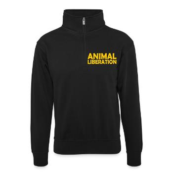 Animal liberation - Unisex Pullover mit Zip-Kragen - Schwarz - Vorne