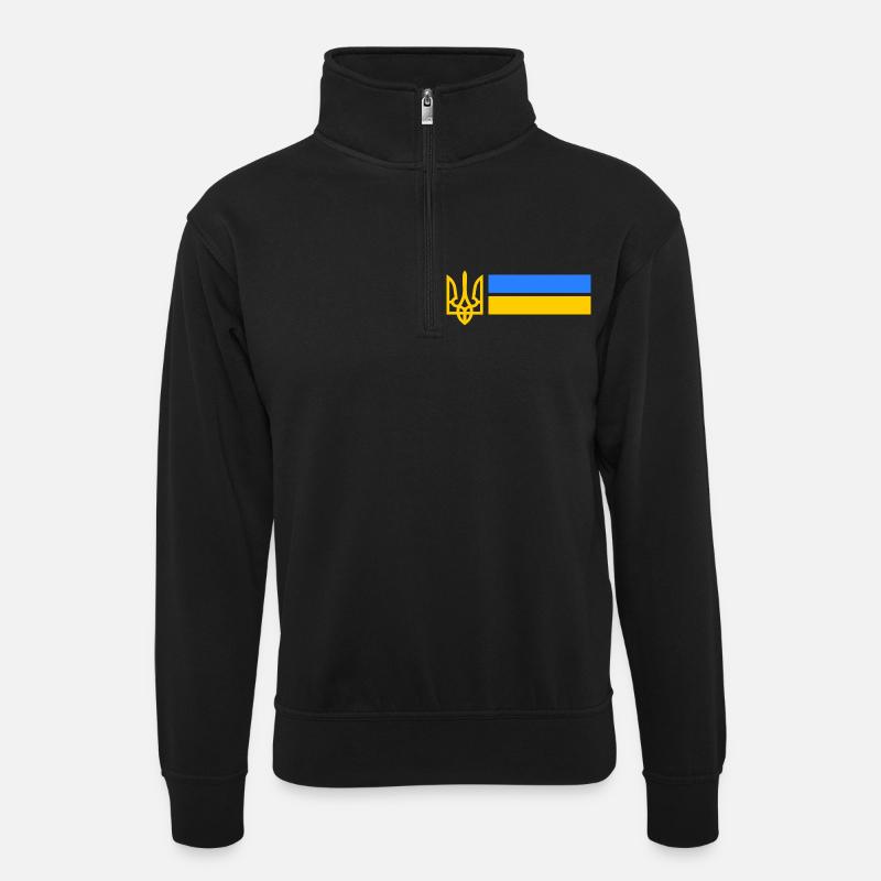 Ukraine - Sweat col montant zippé unisexe - noir