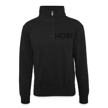 Moin - Unisex Pullover mit Zip-Kragen - Schwarz - Vorne