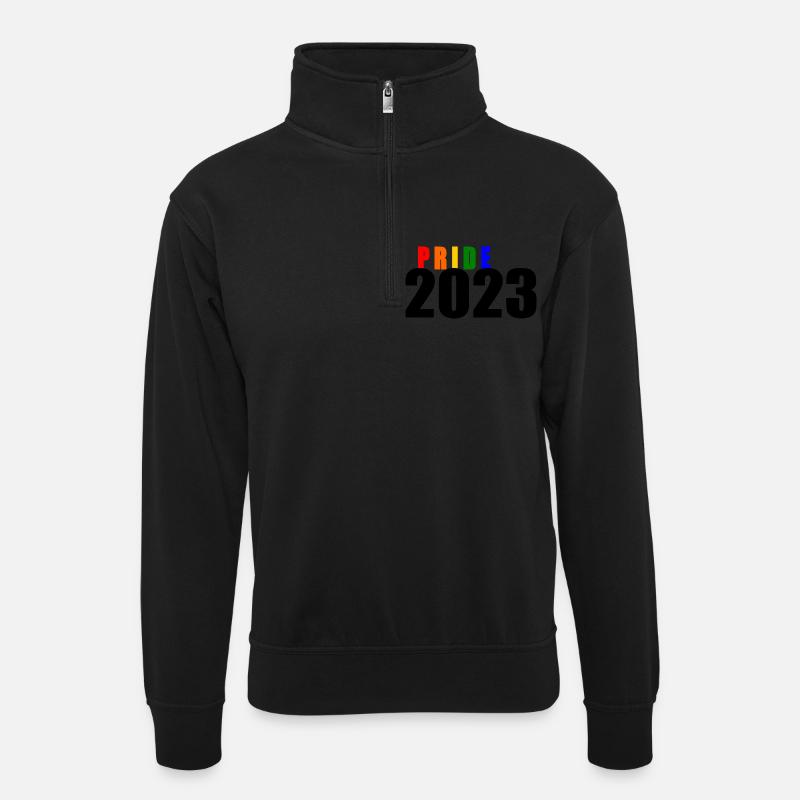 Pride 2023 - Unisex Pullover mit Zip-Kragen - Schwarz