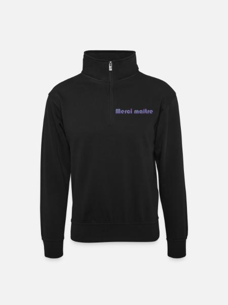 MESTARI. KIITOS. KIITOS MESTARI. MESTARI. MESTARIN LAHJA - Unisex-collegepaita vetoketjukauluksella - musta