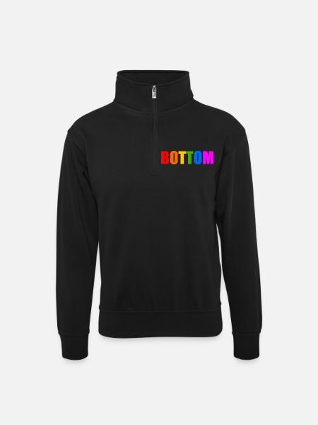 Bottom - Unisex sweater with zip collar - black