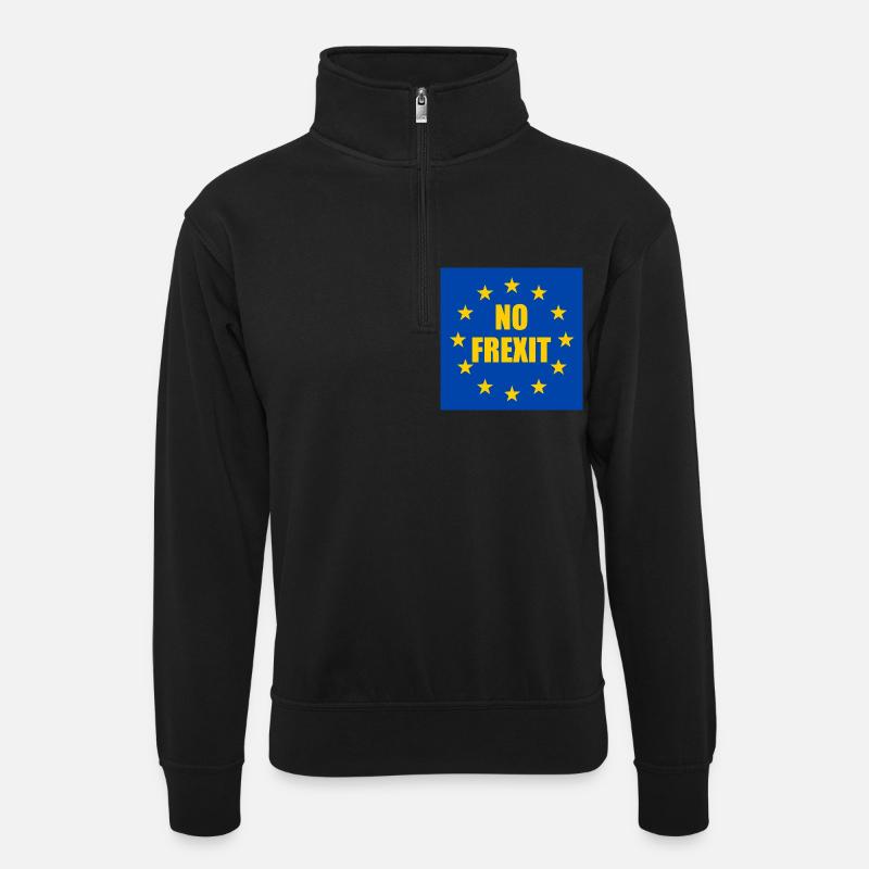 No frexit - Unisex Pullover mit Zip-Kragen - Schwarz