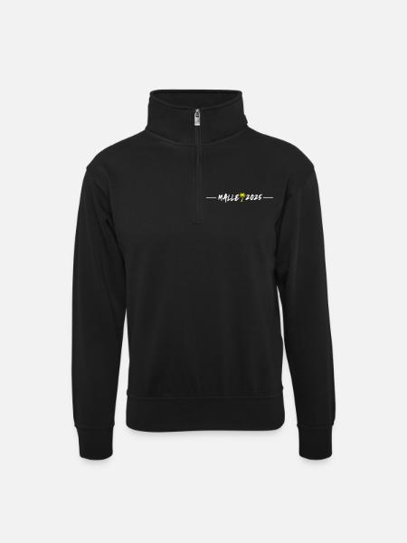 Malle 2025 - Unisex Pullover mit Zip-Kragen - Schwarz