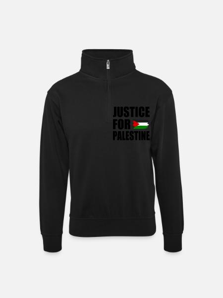 Justice for palestine - Unisex sweater with zip collar - black