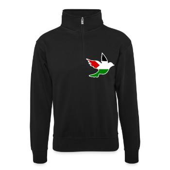 Free palestine - Sweat col montant zippé unisexe - noir - Devant