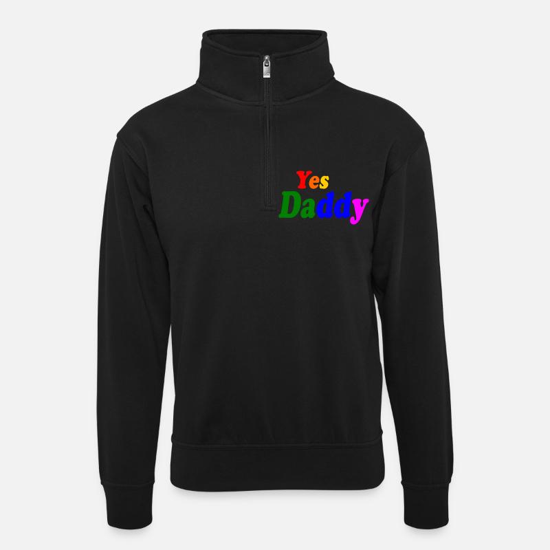 Yes daddy - Unisex sweater with zip collar - black