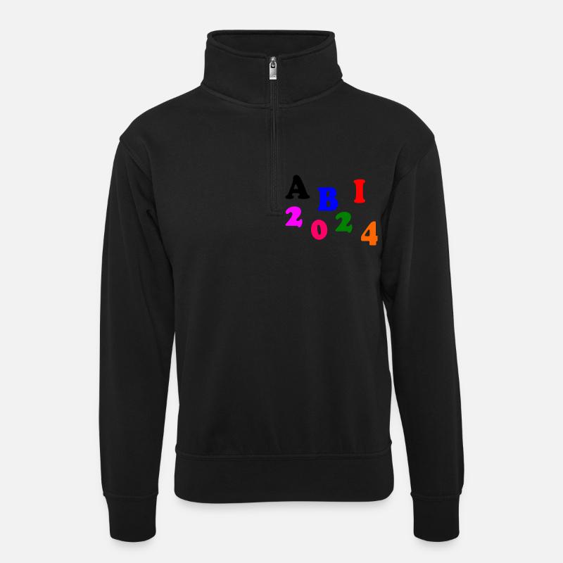 Abi 2024 - Unisex Pullover mit Zip-Kragen - Schwarz