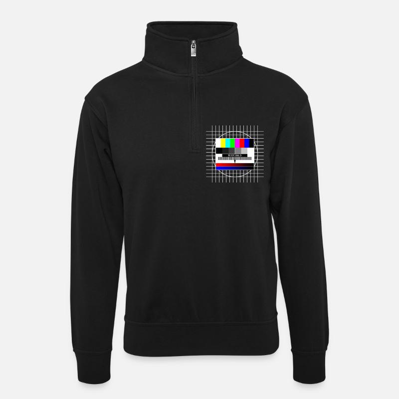 testbild - Unisex sweater with zip collar - black