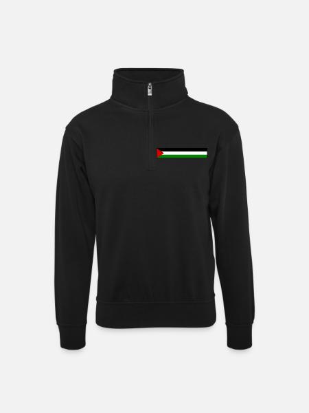 Free palestine - Unisex Pullover mit Zip-Kragen - Schwarz