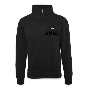 I love anal - Sweat col montant zippé unisexe - noir - Devant