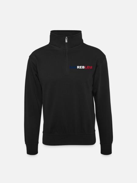 Sacrebleu - Sweat col montant zippé unisexe - noir