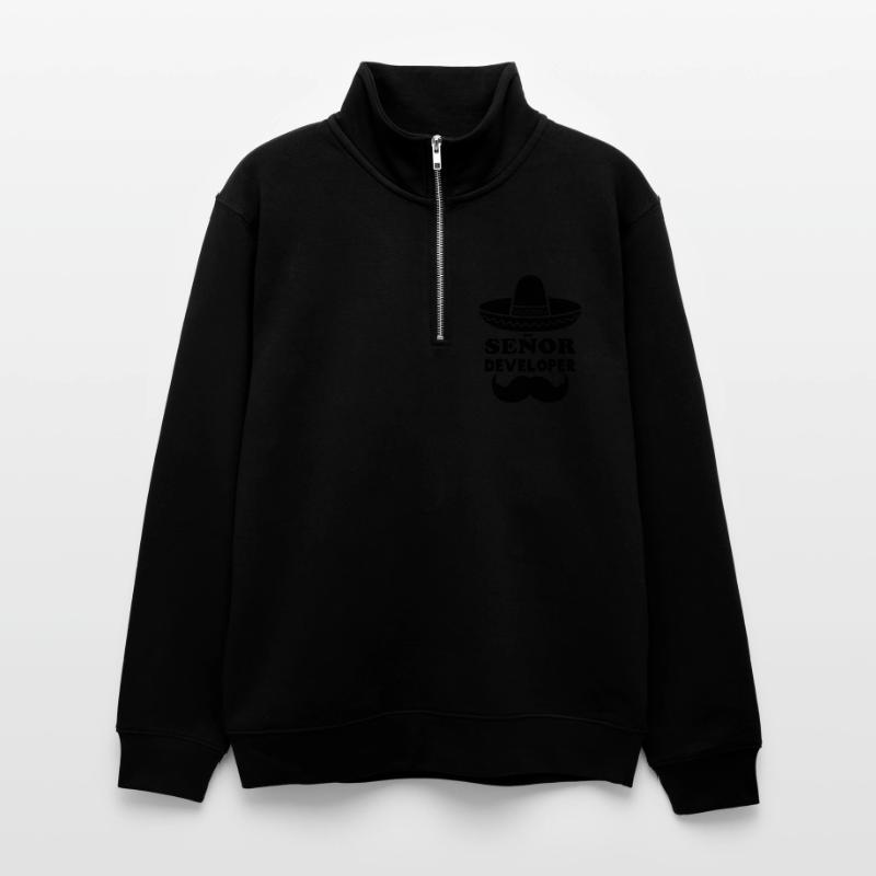 Señor Developer für Programmier & Senior Developer Unisex Pullover mit Zip-Kragen