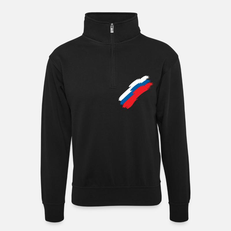 Slowenien - Unisex Pullover mit Zip-Kragen - Schwarz