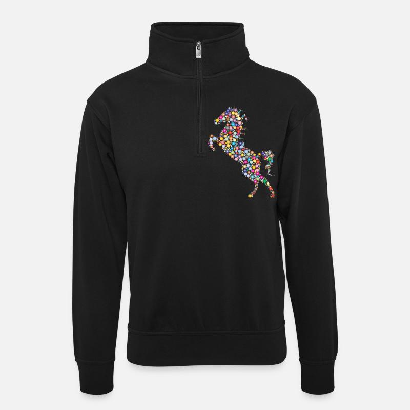 Cheval - Sweat col montant zippé unisexe - noir