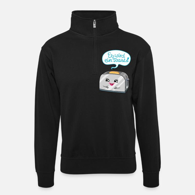 Es wird ein Toast! - Unisex Pullover mit Zip-Kragen - Schwarz
