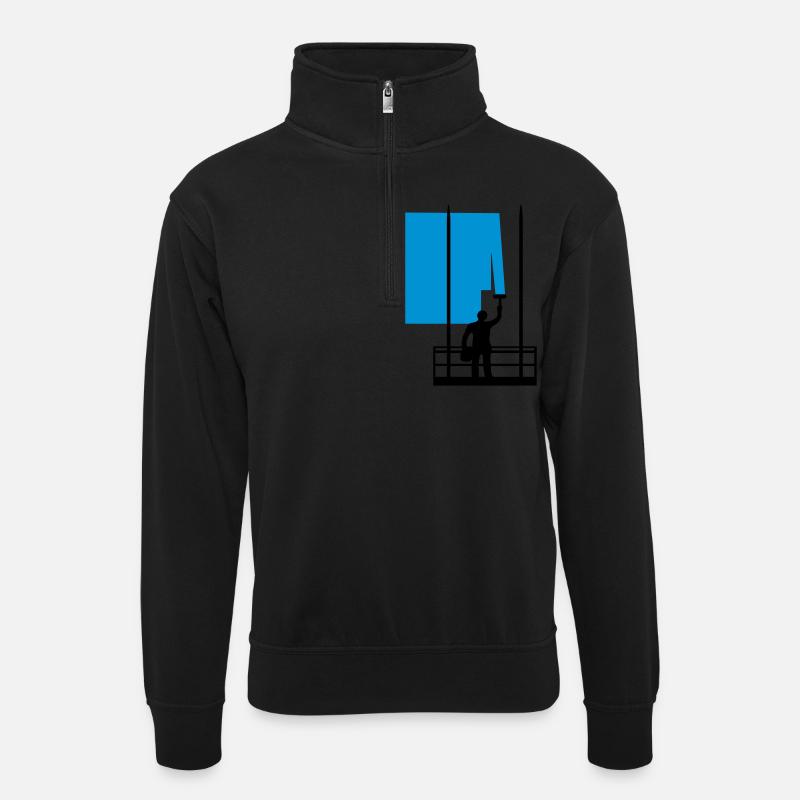 house painter mc184 - Unisex sweater with zip collar - black