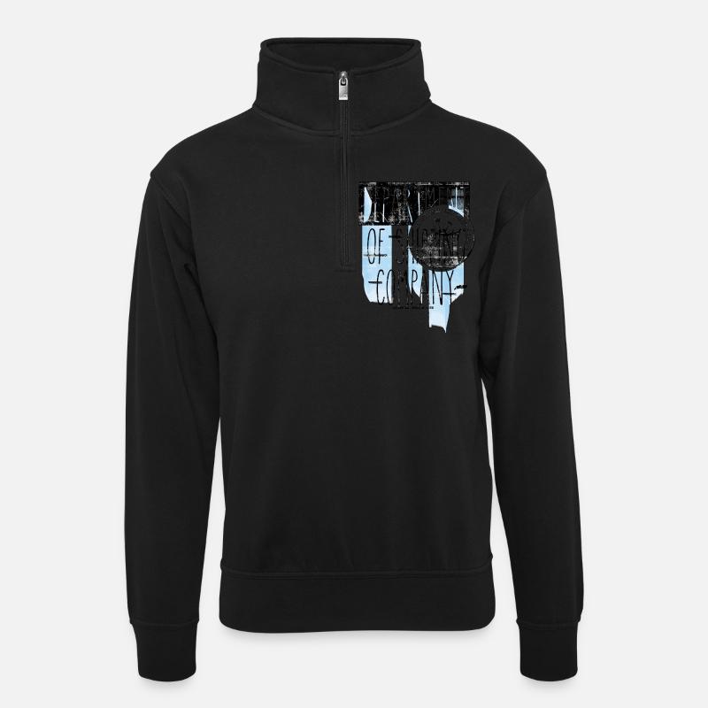 shirt, conception, t-shirt - Sweat col montant zippé unisexe - noir