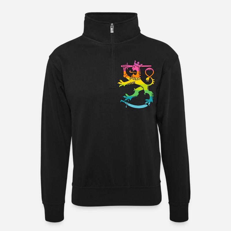 Lion de Suvakki - Sweat col montant zippé unisexe - noir