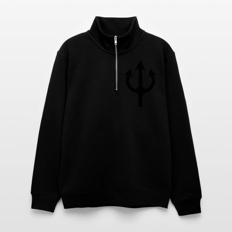trident devil fork Unisex sweater with zip collar