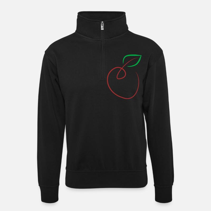 Apple - Unisex sweater with zip collar - black