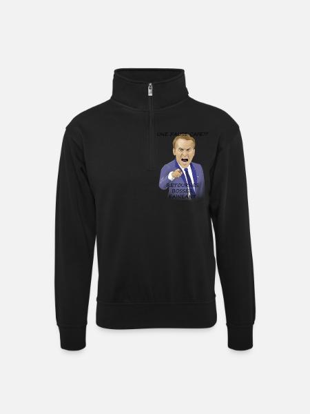 pause cafe - Sweat col montant zippé unisexe - noir