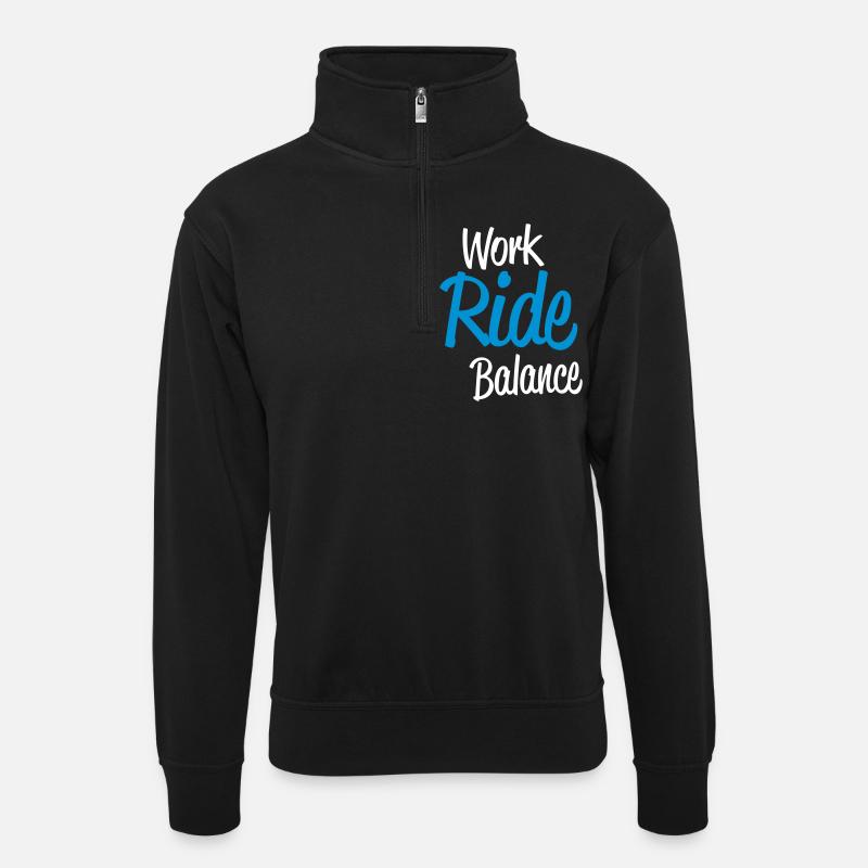 workridew - Unisex Pullover mit Zip-Kragen - Schwarz
