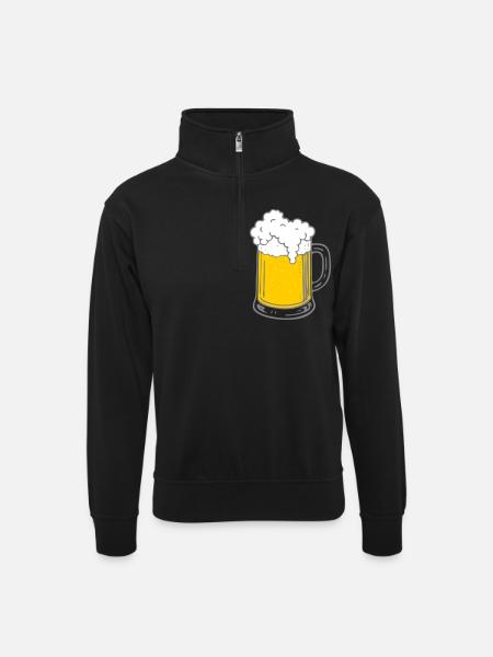 Beer - Unisex sweater with zip collar - black