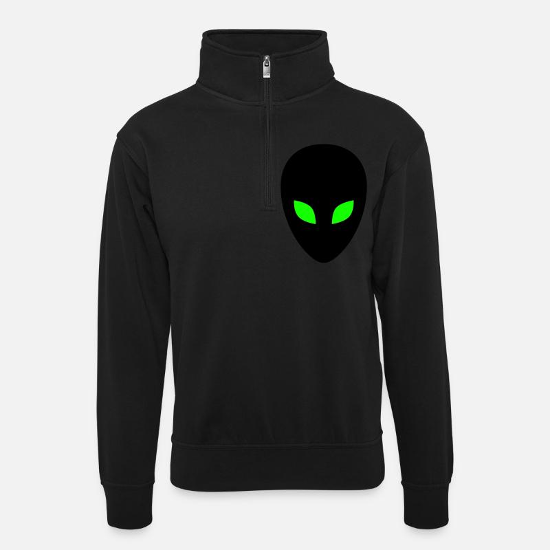 Alien - Unisex Pullover mit Zip-Kragen - Schwarz